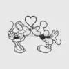 Mickey and Minnie Romantic Outline