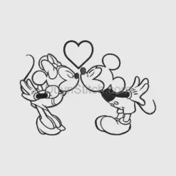 Mickey and Minnie Romantic Outline