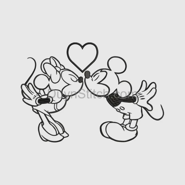 Mickey and Minnie Romantic Outline