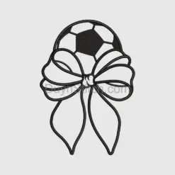 Soccer Ball with Ribbon Silhouette