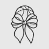 Elegant Black Outline Bow Embroidery