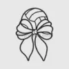 Elegant Black Bow Embroidery