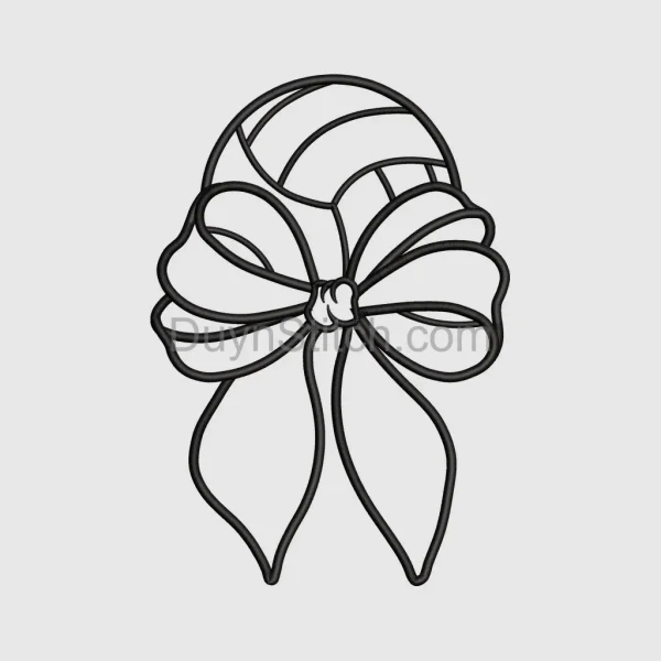 Elegant Black Bow Embroidery