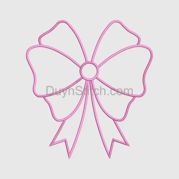 Elegant Pink Bow Outline