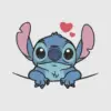 Stitch with Hearts Cartoon Embroidery