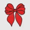 Red Bow with Textured Fabric