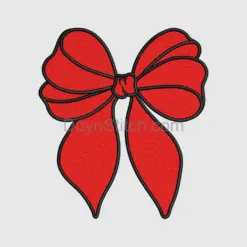 Red Bow with Textured Fabric