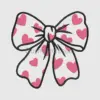 Black Bow with Pink Hearts