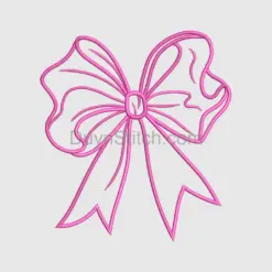 Pink Ribbon Bow Embroidery