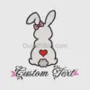 Cute Rabbit Embroidery with Custom Text