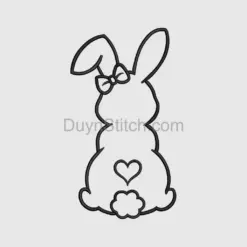 Cute Bunny Silhouette with Bow