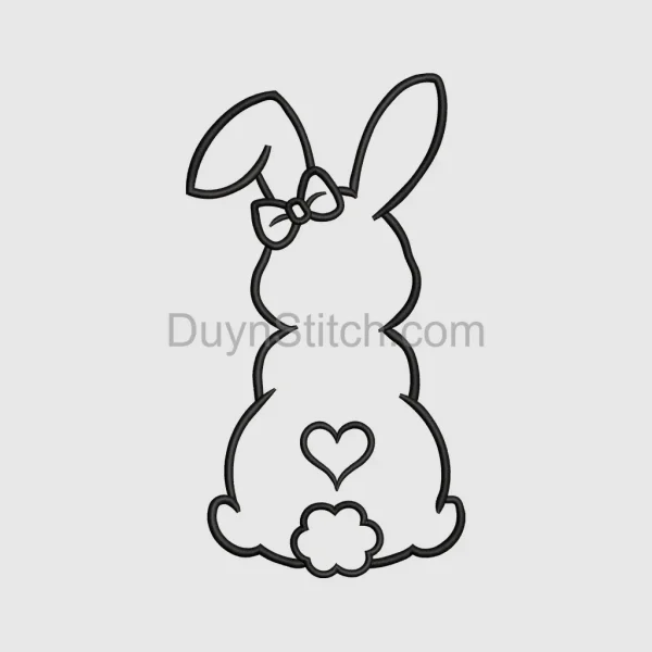 Cute Bunny Silhouette with Bow