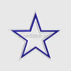 Blue and White Embroidered Star applique