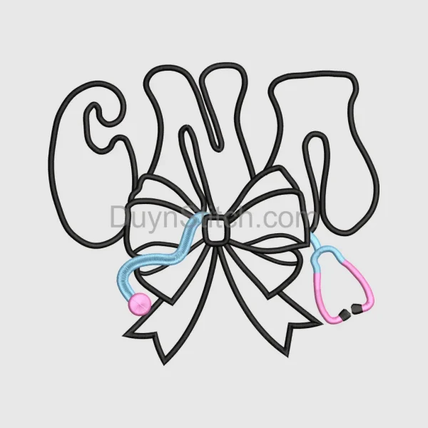 CNA Bow and Stethoscope Applique