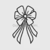 Elegant Black Ribbon Bow applique