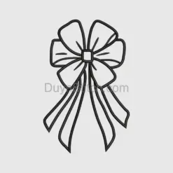 Elegant Black Ribbon Bow applique