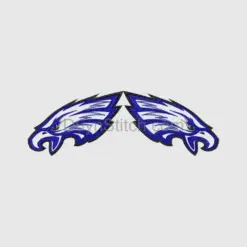 Blue Embroidered Eagle Wings