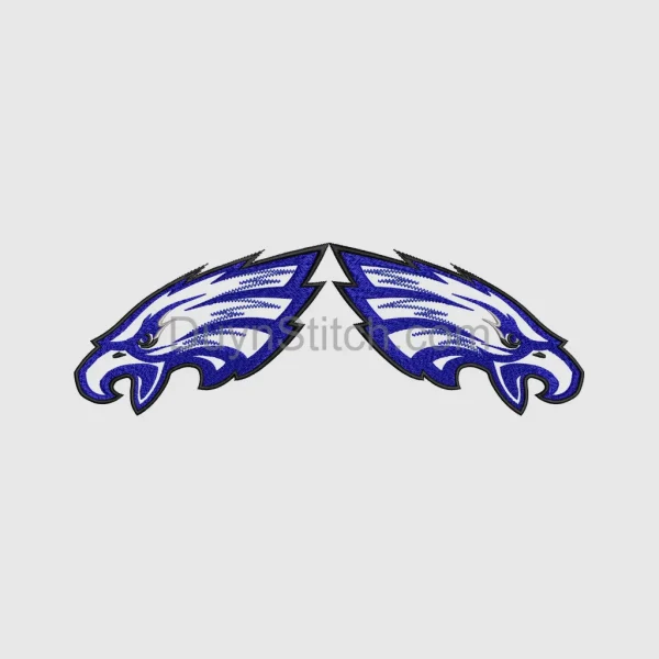 Blue Embroidered Eagle Wings