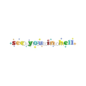 Colorful Whimsy Text Embroidery