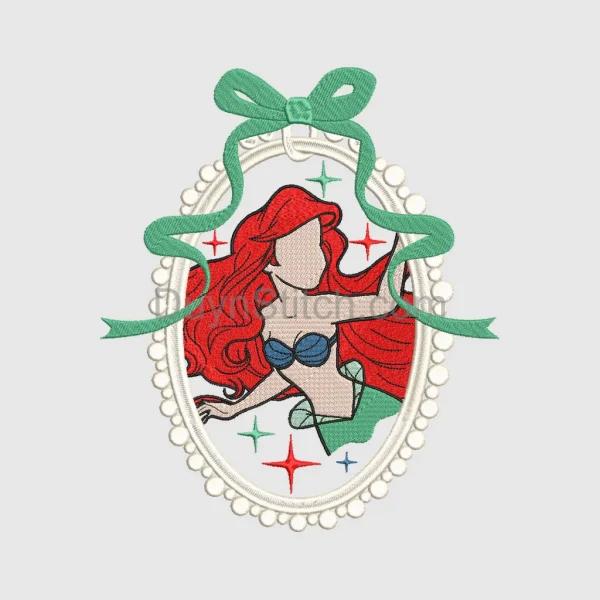 Embroidered Ariel with Pearls and Stars