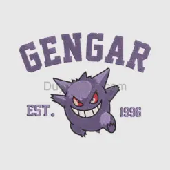 Gengar Pokémon Embroidery