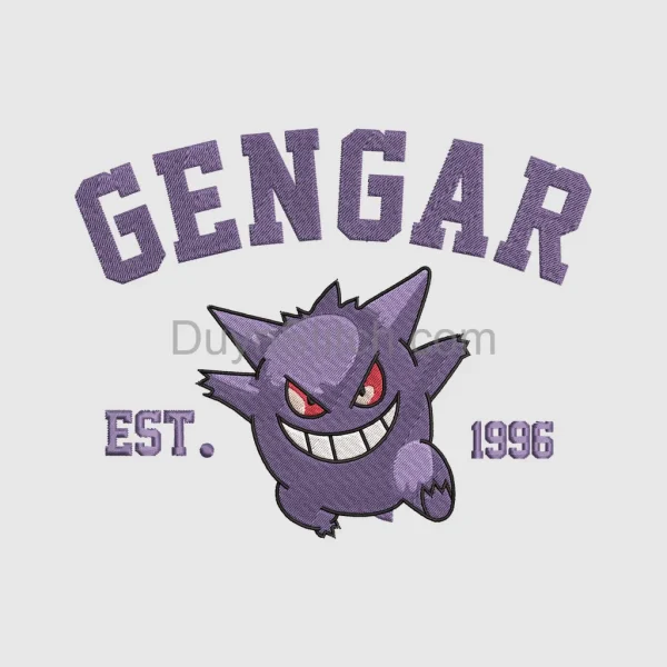 Gengar Pokémon Embroidery