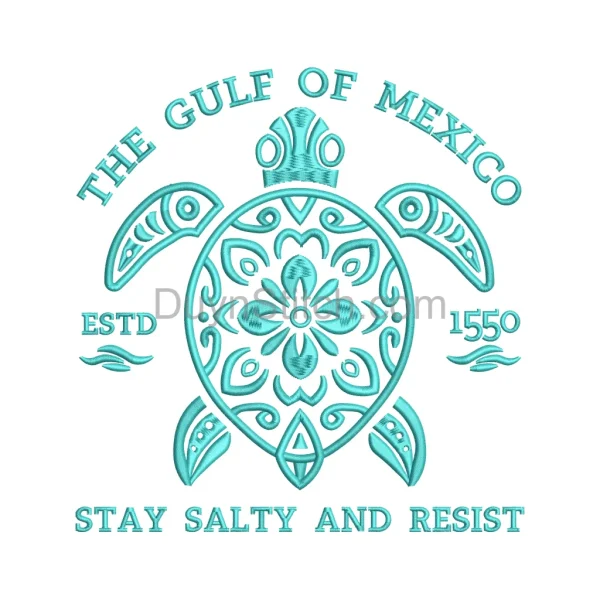 Gulf Marine Turtle Embroidery