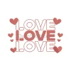 Love Hearts Embroidery Design