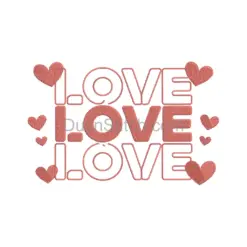 Love Hearts Embroidery Design