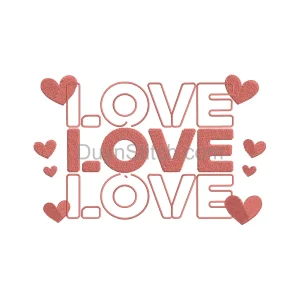 Love Hearts Embroidery Design