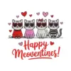 Valentine’s Day Cat Embroidery
