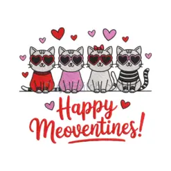 Valentine’s Day Cat Embroidery