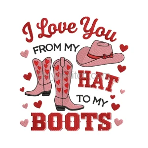 Cowboy Love Embroidery Design