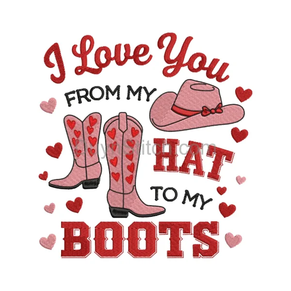 Cowboy Love Embroidery Design