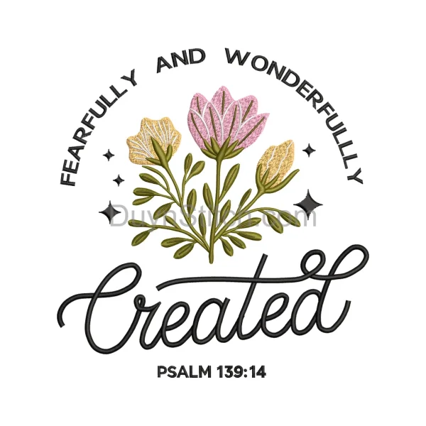 Fearfully and Wonderfully Created Embroidery