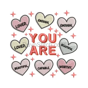 Heart-Themed Encouragement Embroidery