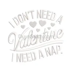 Nap Lover Valentine Embroidery