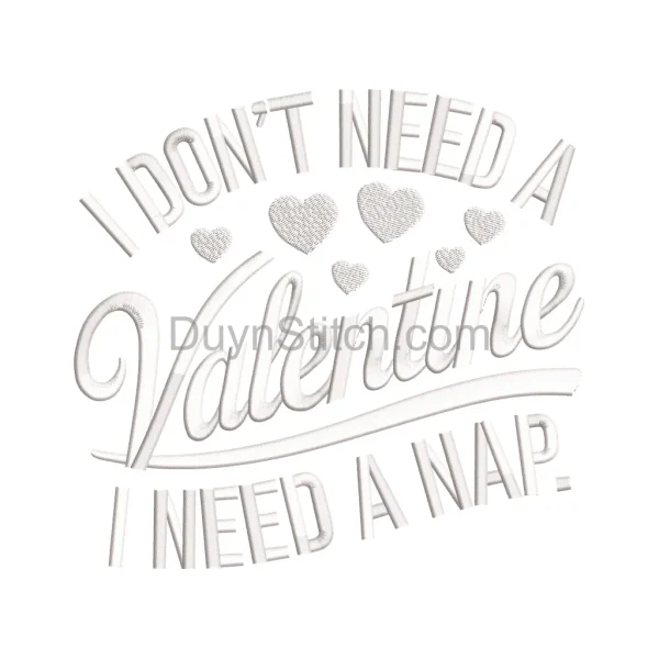 Nap Lover Valentine Embroidery