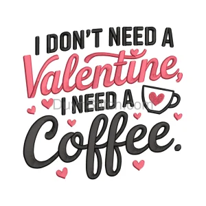 Valentine’s Coffee Love Embroidery