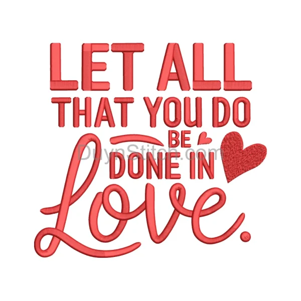 Done in Love Embroidery Design