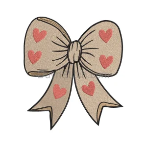 Lovely Heart Bow Embroidery