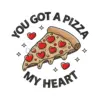 Pizza Love Slice Embroidery