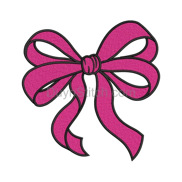 Elegant Pink Ribbon Embroidery