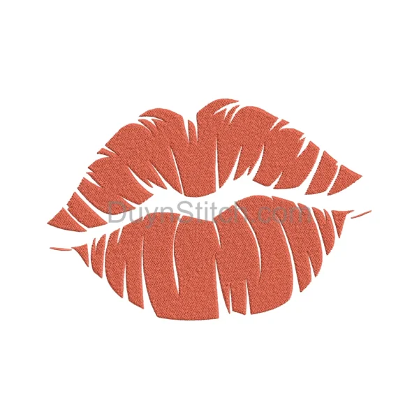 Flirty Embroidered Lips Design