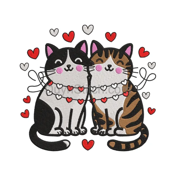 Joyful Cats with Hearts