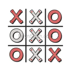 Heartfelt Tic Tac Toe Embroidery
