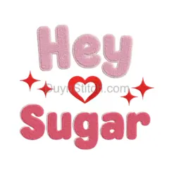“Hey Sugar” Heart Embroidery