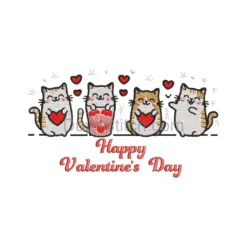 Valentine’s Cat Embroidery Delight