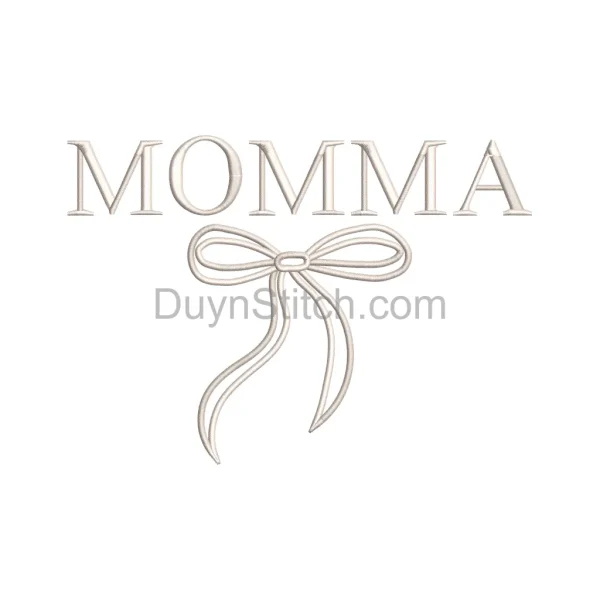 Elegant Momma Bow Embroidery