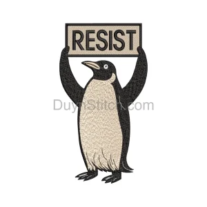 Penguin Resist Embroidery Patch